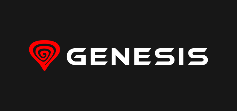 Genesis logo - white on black background