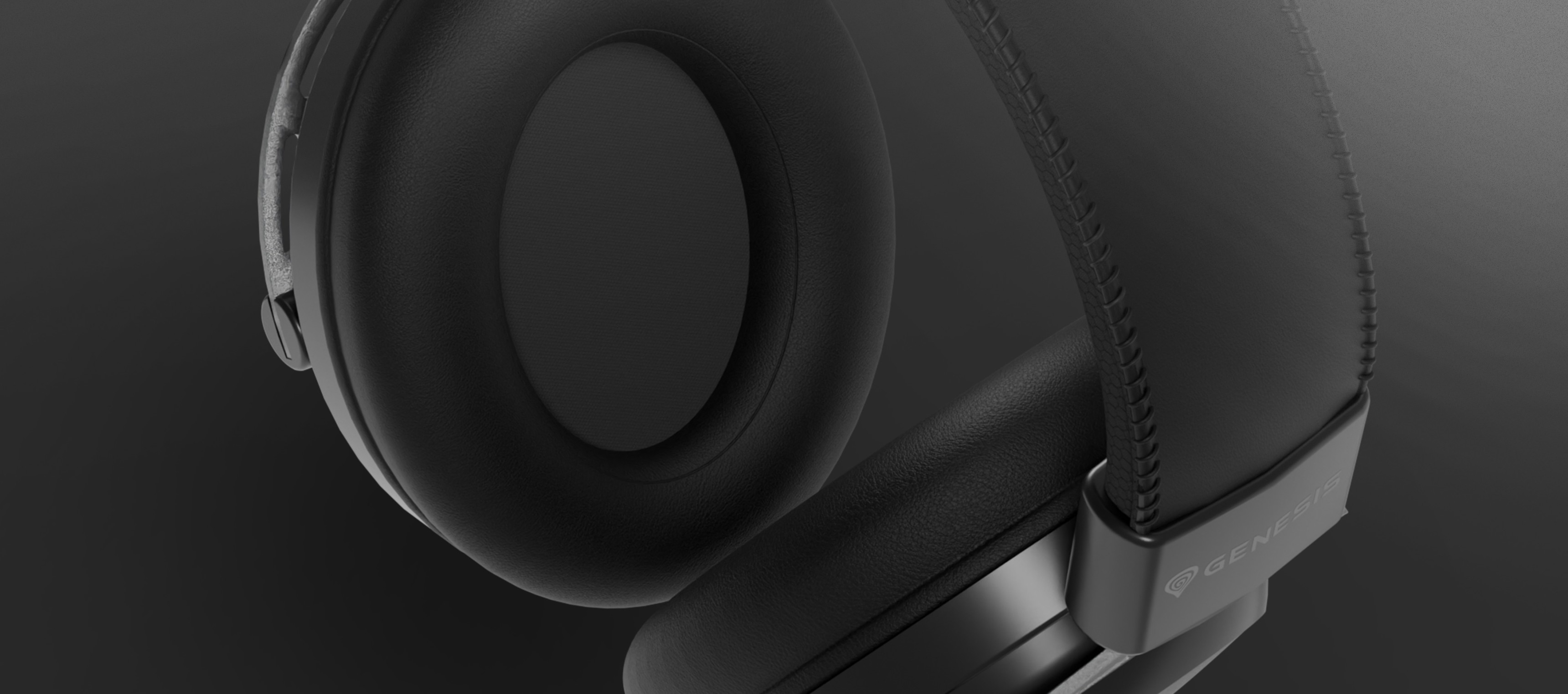 Căști negre over-ear cu microfon, cu cupe pentru urechi cu umplutură moale și un design elegant